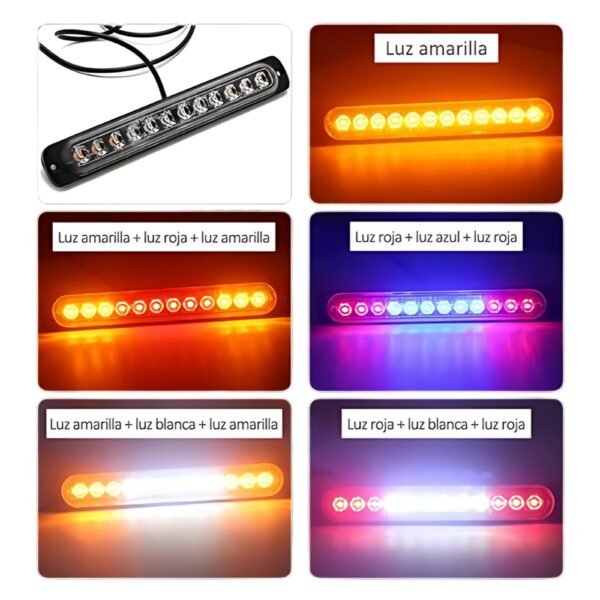 CODIGO PATRULLA UNIV 12 LEDS C/FUNC P/INT/EXT BCO 19X2.8X1CM