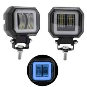 FARO DE LED DE 20 WATT CON ARILLO AZUL LUZ FIJA Y ESTROBO