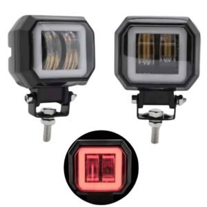 FARO DE LED DE 20 WATT CON ARILLO ROJO LUZ FIJA Y ESTROBO