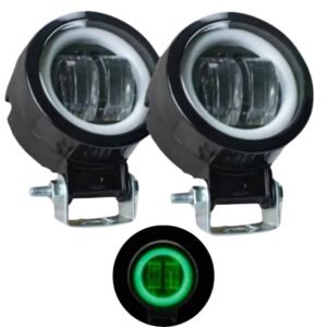 FARO DE LED DE 20 WATT CON ARILLO VERDE LUZ FIJA Y ESTROBO