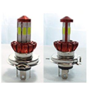 FOCO DE LED PARA MOTOCICLETA 18W ENTRADA H4 ROJO 6 CARAS