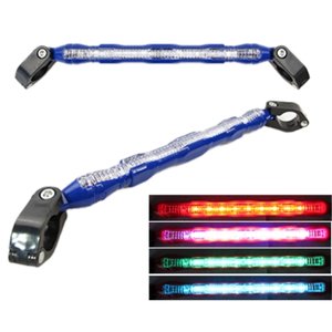ESTABILIZADOR DE MANILLAR DE MOTOCICLETA AZUL CON LUZ LED RGB 32.5 X 2CM
