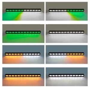 BARRA DE LED 54W 12/24V 19 FUNCIONES+MODO ALTO BRILLO Y CAMBIO DE COLOR BLANCO-AMBAR 85.5x4.5x5CM