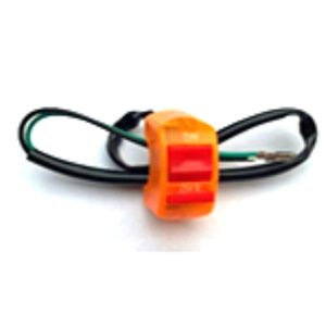 SWITCH PARA MOTOCICLETA 1 BOTON COLOR TRANSPARENTE NARANJA