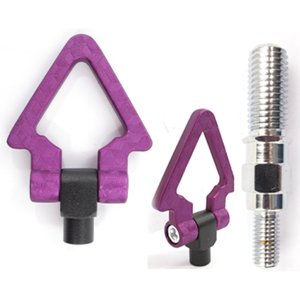 GANCHO DE ARRASTRE TRIANGULAR ALUMIIO TIPO FIBRA CARBON CON TORNILLO COCHE JAPON (HONDA,TOYOTAMORADO