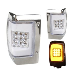 CUARTO DIRECCIONAL PARA NISSAN D21 LED CON GEL FIJO Y ESTROBO 12 VOLT AMBAR