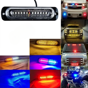 ESTROBO SLIM CON 12 LEDS Y 16 FUNCIONES BLANCO / AMBAR (PIEZA)
