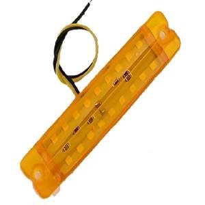 PLAFON RECTANGULAR  CON 18 LEDS AMARILLO 10 X 2.1 CM CON LUZ FIJA. 10 PIEZAS POR BOLSA. (BOLSA 10 PZA)