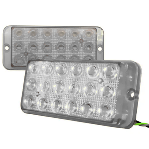 PLAFON RECTANGULAR 18 LEDS ALTA BAJA Y ESTROBO BANCO (PAR)