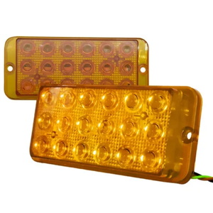 PLAFON RECTANGULAR 18 LEDS ALTA BAJA Y ESTROBO AMBAR (PAR)