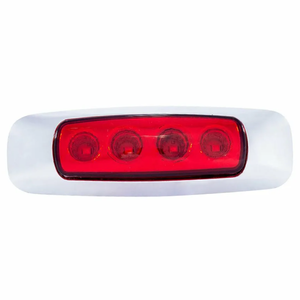 PLAFON RECTANGULAR CON 4 LEDS, BISEL CROMADO Y FUNCIÓN DE ESTROBO ROJO (PIEZA)