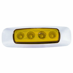 PLAFON RECTANGULAR CON 4 LEDS, BISEL CROMADO Y FUNCIÓN DE ESTROBO AMARILLO (PIEZA)