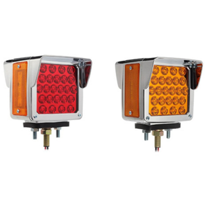 PLAFON CUADRADO CON 54 LEDS, DOBLE CARA ÁMBAR/ROJO CON FUNCIONES DERECHO 10.6*10.6*6.5 CM. ALTA, BAJA Y ESTROBO" (PIEZA)