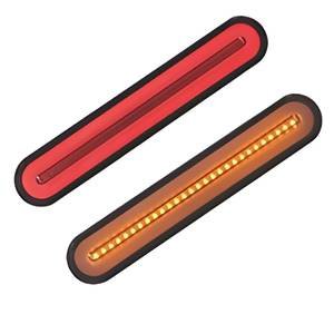 PLAFON OVALADO CON 100 LEDS OJO DE ÁNGEL TIPO GEL ROJO, DIRECCIONAL AMBAR CON FUNCION DE ESTROBO Y FLUJO 23.3 *4.2*1.6 CM (PIEZA)