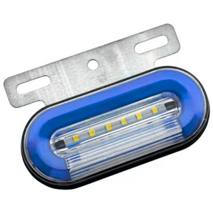 LA-POG7B PLAFON OVALADO 7 LEDS CON GEL MULTIFUNCIONES 10-30V AZUL (PIEZA)