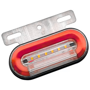 LA-POG7R PLAFON OVALADO 7 LEDS CON GEL MULTIFUNCIONES 10-30V ROJO FUNCIÓN FIJA/ ESTROBO LUZ Y PRENDE INDEPENDIENTE CENTRO (PIEZA)