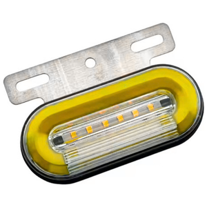 LA-POG7Y PLAFON OVALADO 7 LEDS CON GEL MULTIFUNCIONES 10-30V AMARILLO FUNCIÓN FIJA/ ESTROBO LUZ Y PRENDE INDEPENDIENTE CENTRO (PIEZA)