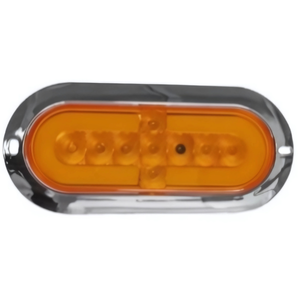 LA-POG9Y PLAFÓN OVALADO CON 9 LEDS Y OJO DE ÁNGEL TIPO GEL CON BISEL CROMADO CON ALTA, BAJA Y ESTROBO AMARILLO (PIEZA)