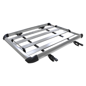 CANASTILLA P/AUTO C/BARRA TRANSVERSAL, ABRAZADERAS U, 140x100cm, ALUMIO (JUEGO)