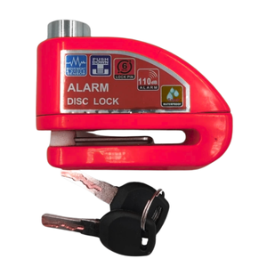 CANDADO PARA DISCO DE MOTO CON ALARMA ROJO (PIEZA)