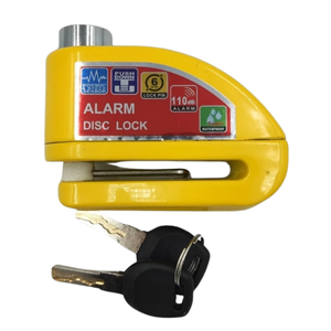 CANDADO PARA DISCO DE MOTO CON ALARMA AMARILLO (PIEZA)