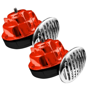 CLAXON DE CARACOL ROJO CON RELEVADOR Y REJILLA, PAR (PAR)