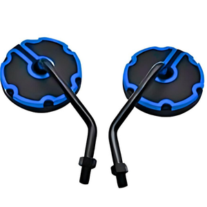 ESPEJO UNIVERSAL PARA MOTO REDONDO  AZUL (PAR)