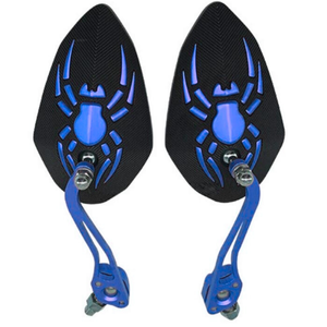 ESPEJO UNIVERSAL PARA MOTO MANO ARAÑA AZUL (PAR)