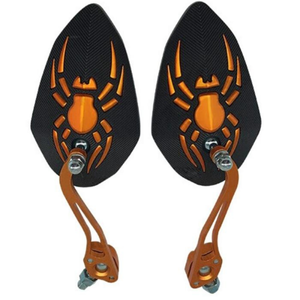 ESPEJO UNIVERSAL PARA MOTO MANO ARAÑA NARANJA (PAR)