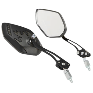 ESPEJO UNIVERSAL PARA MOTO FLAMAS NEGRA (PAR)