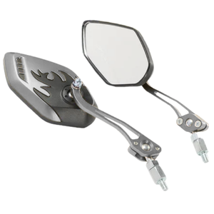 ESPEJO UNIVERSAL PARA MOTO FLAMAS PLATA (PAR)