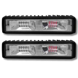 FARO 16 LEDS,48W,ESTROBO, CARCASA DE METAL LUZ AZUL Y ROJO (PAR)
