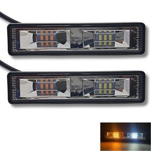 FARO 16 LEDS,48W, ESTROBO, CARCASA DE METAL LUZ BLANCA Y AMBAR (PAR)