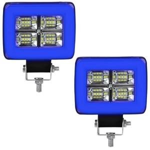 FARO C/12 LEDS 4 SECCIONES LUZ BLANCA, ESTROBO Y OJO DE ANGEL TIPO GEL AZUL (PAR)