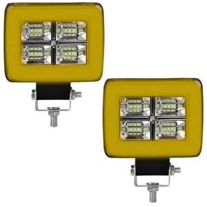 FARO C/12 LEDS 4 SECCIONES LUZ BLANCA, ESTROBO Y OJO DE ANGEL TIPO GEL AMBAR (PAR)