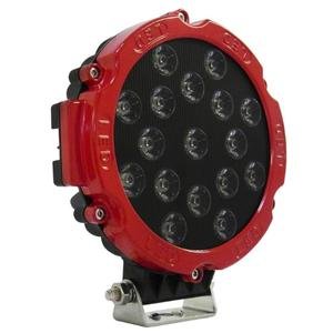 FARO REDONDO CON 17 HIPER LEDS DE 3W CADA UNO CON CARCASA DE COLOR CARCASA ROJA (PIEZA)