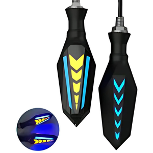 LAMPARA DIRRECCIONAL BICOLOR  PARA MOTO C/21 LED FLECHAS TIPO GEL FLASH Y SECUENCIAL (PAR)