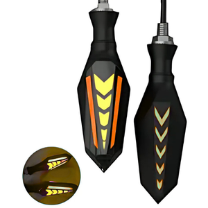 LAMPARA DIRRECCIONAL BICOLOR  PARA MOTO C/21 LED FLECHAS TIPO GEL FLASH Y SECUENCIAL (PAR)