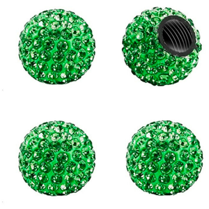 TAPON DE VALVULA BRILLOS 4 PZAS. VERDE (JUEGO)