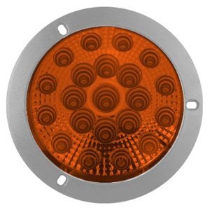 PLAFÓN REDONDO CON 21 LEDS Y BISEL CROMADO ÁMBAR. (PIEZA)