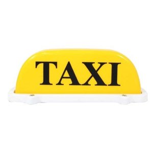 COPETE DE TAXI CON LUZ E IMÁN-AMARILLO (PIEZA)