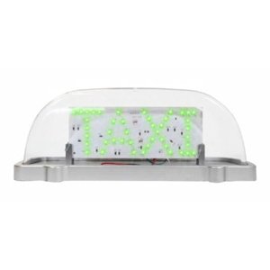 COPETE PARA TAXI TRANSPARENTE LUZ DE LEDS Y 2 VISTAS-VERDE (PIEZA)