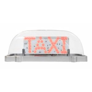COPETE PARA TAXI TRANSPARENTE LUZ DE LEDS Y 2 VISTAS-ROJA (PIEZA)