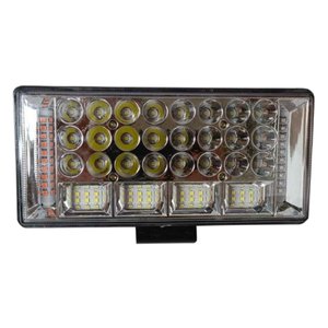 FARO RECTANGULAR 8" C/68 LEDS BLANCO EN MEDIO Y AZUL/ROJO EN EL LATERAL CON ESTROBO (PAR)