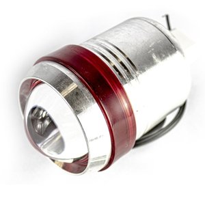 FARO REDONDO PARA MOTO CON 1 HIPER LED, LUPA, ESTROBO, LUZ BLANCA Y AMARILLA (PIEZA)