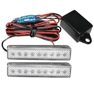ESTROBO DE 9 LEDS DOBLE CON PROBADOR ROJOS. (PAR)