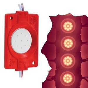 TIRA TIPO CHIP REDONDO CON 1 LED COB ROJO (JUEGO)