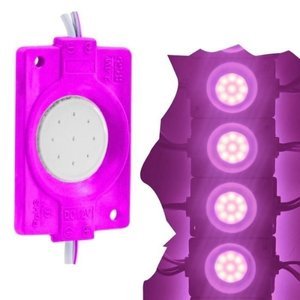 TIRA TIPO CHIP REDONDO CON 9 LEDS COB ROSA (PIEZA)