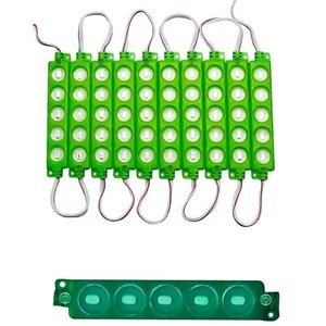TIRA TIPO CHIP CON 5 LED TIPO ENCAPSULADO VERDE. (PIEZA)