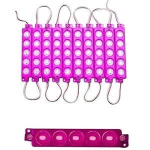 TIRA TIPO CHIP CON 5 LED TIPO ENCAPSULADO ROSA. (PIEZA)